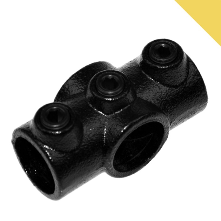 Buiskoppeling Kruisstuk 1-vlak Zwart - 33,7mm