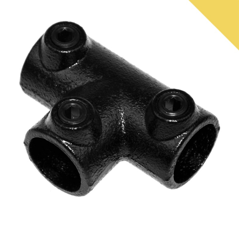 Buiskoppeling Lang T-stuk Zwart - 33,7mm