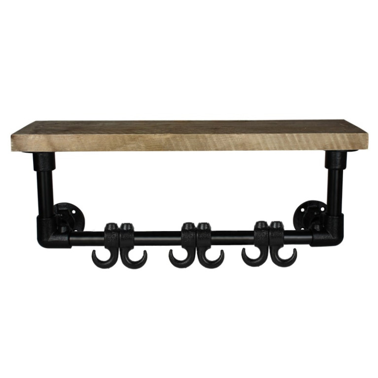 Steigerbuis Kapstok Zwart - Grijs Steigerhout 60cm