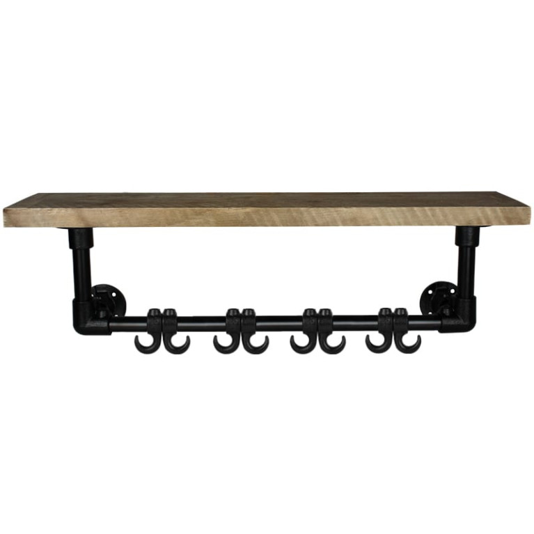 Steigerbuis Kapstok Zwart - Grijs Steigerhout 80cm