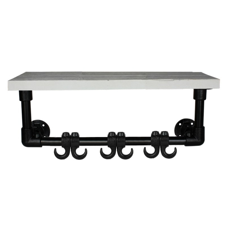 Steigerbuis Kapstok Zwart - Wit Steigerhout 60cm