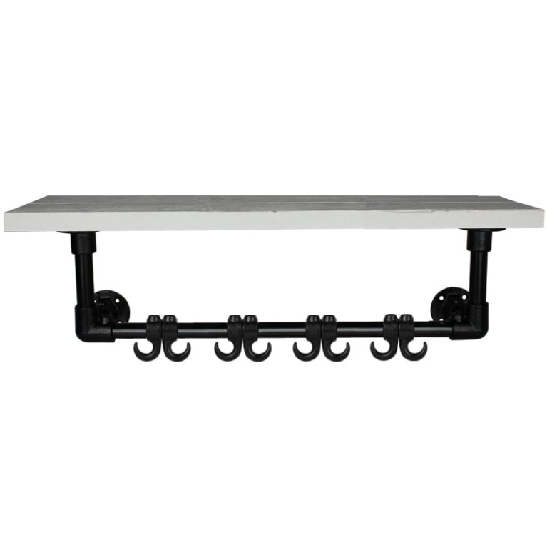 Steigerbuis Kapstok Zwart - Wit Steigerhout 80cm