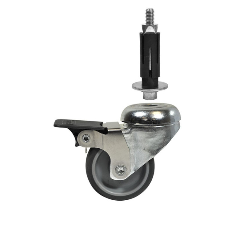 Buiskoppeling Zwenkwiel met Rem 50mm met expander