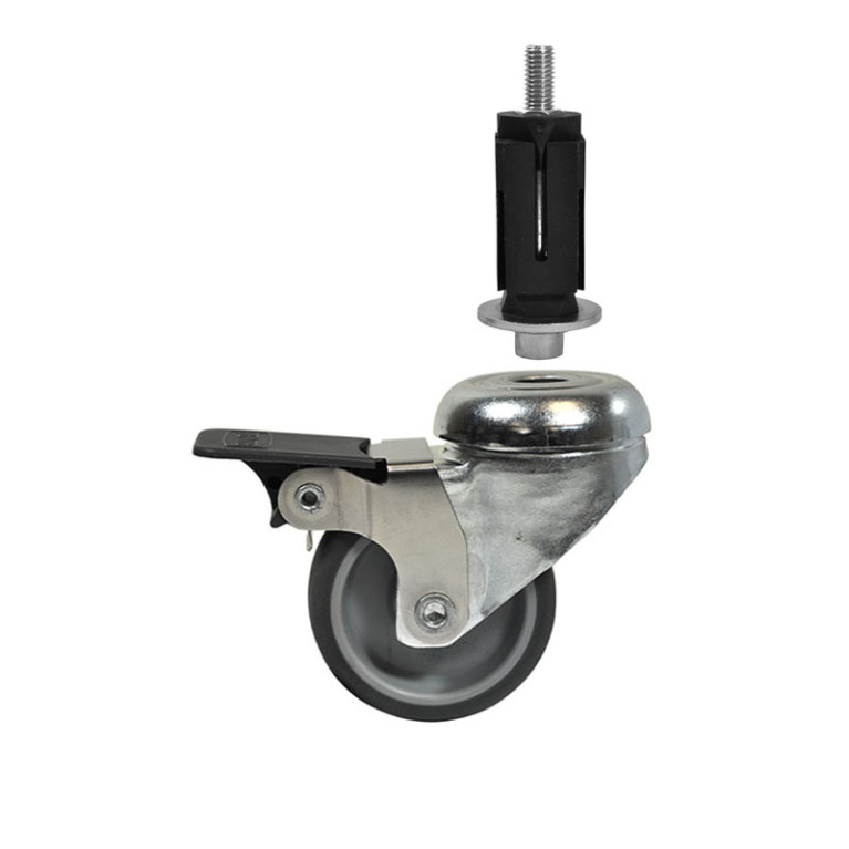 Buiskoppeling Zwenkwiel met Rem 50mm met expander