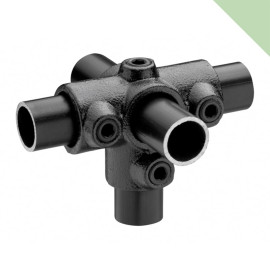 Buiskoppeling T-stuk met zij-opening Zwart - 26,9mm