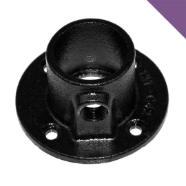 Buiskoppeling Voetplaat Rond Zwart - 48,3mm