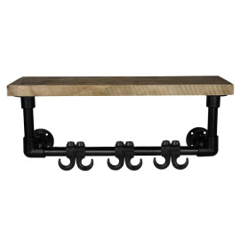 Steigerbuis Kapstok Zwart - Grijs Steigerhout 60cm