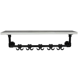Steigerbuis Kapstok Zwart - Wit Steigerhout 100cm