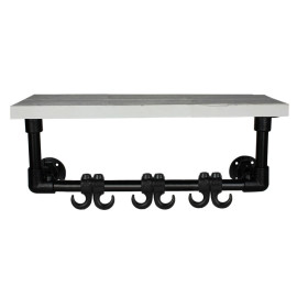 Steigerbuis Kapstok Zwart - Wit Steigerhout 60cm