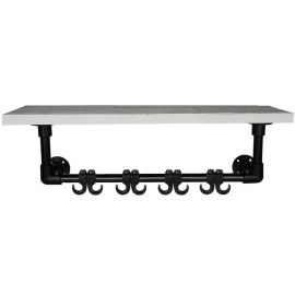Steigerbuis Kapstok Zwart - Wit Steigerhout 80cm