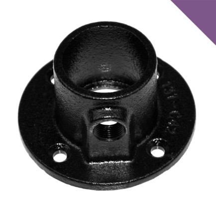 Buiskoppeling Voetplaat Rond Zwart - 48,3mm