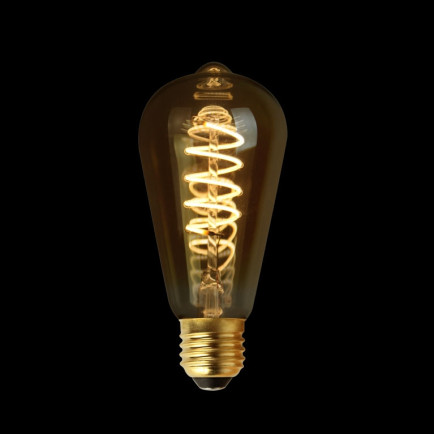 Filament LED Lamp Edison Curl Gold Ø64mm E27 4W