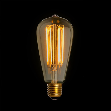 Filament LED Lamp Edison Gold Sensor Ø64 mm E27 4W