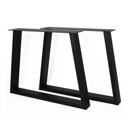 Stalen Onderstel Trapezium Zwart 10x4 cm