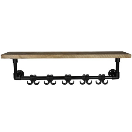 Steigerbuis Kapstok Zwart - Grijs Steigerhout 100cm