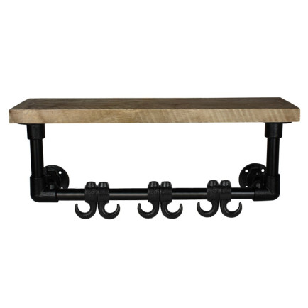 Steigerbuis Kapstok Zwart - Grijs Steigerhout 60cm
