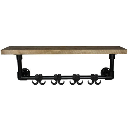 Steigerbuis Kapstok Zwart - Grijs Steigerhout 80cm