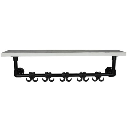 Steigerbuis Kapstok Zwart - Wit Steigerhout 100cm