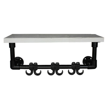 Steigerbuis Kapstok Zwart - Wit Steigerhout 60cm