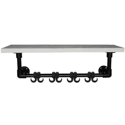 Steigerbuis Kapstok Zwart - Wit Steigerhout 80cm