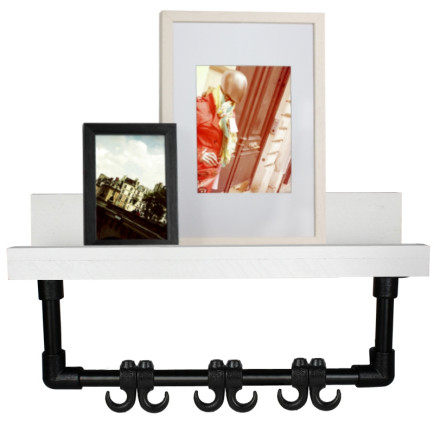 Kapstok Woodstock Zwart - Wit Steigerhout 60cm