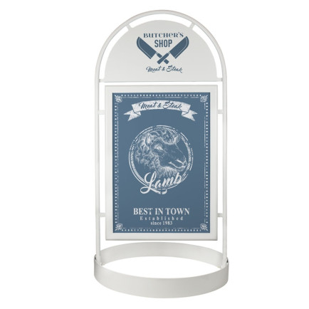 Stoepbord Round Tube White A1
