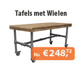 Steigerbuis tafel met wielen