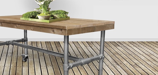 Steigerbuis Tafels met Steigerhout Tafelblad