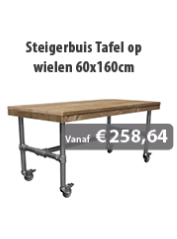 Steigerbuis Tafel op wielen 60x160cm